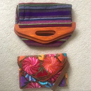SOLD Mexican woven clutches
